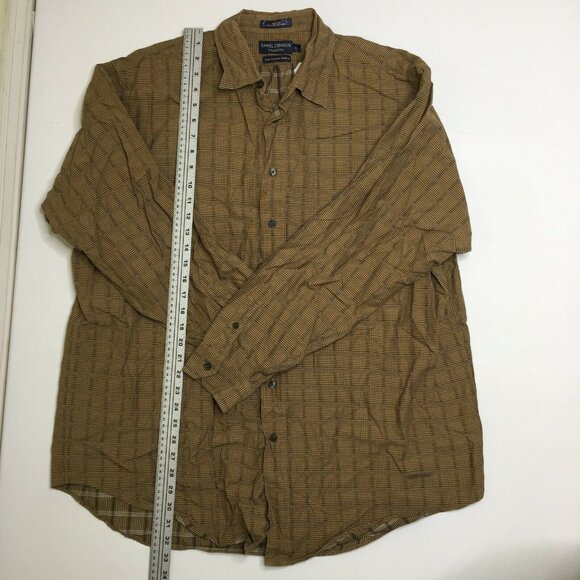 Daniel Cremieux Mens Button Up Long Sleeved Striped Shirt Brown Beige Size XL - Picture 7 of 10